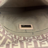 Fendi Pastel Pink Leather Trim Zucca Flap Vitello Tube Messenger Bag