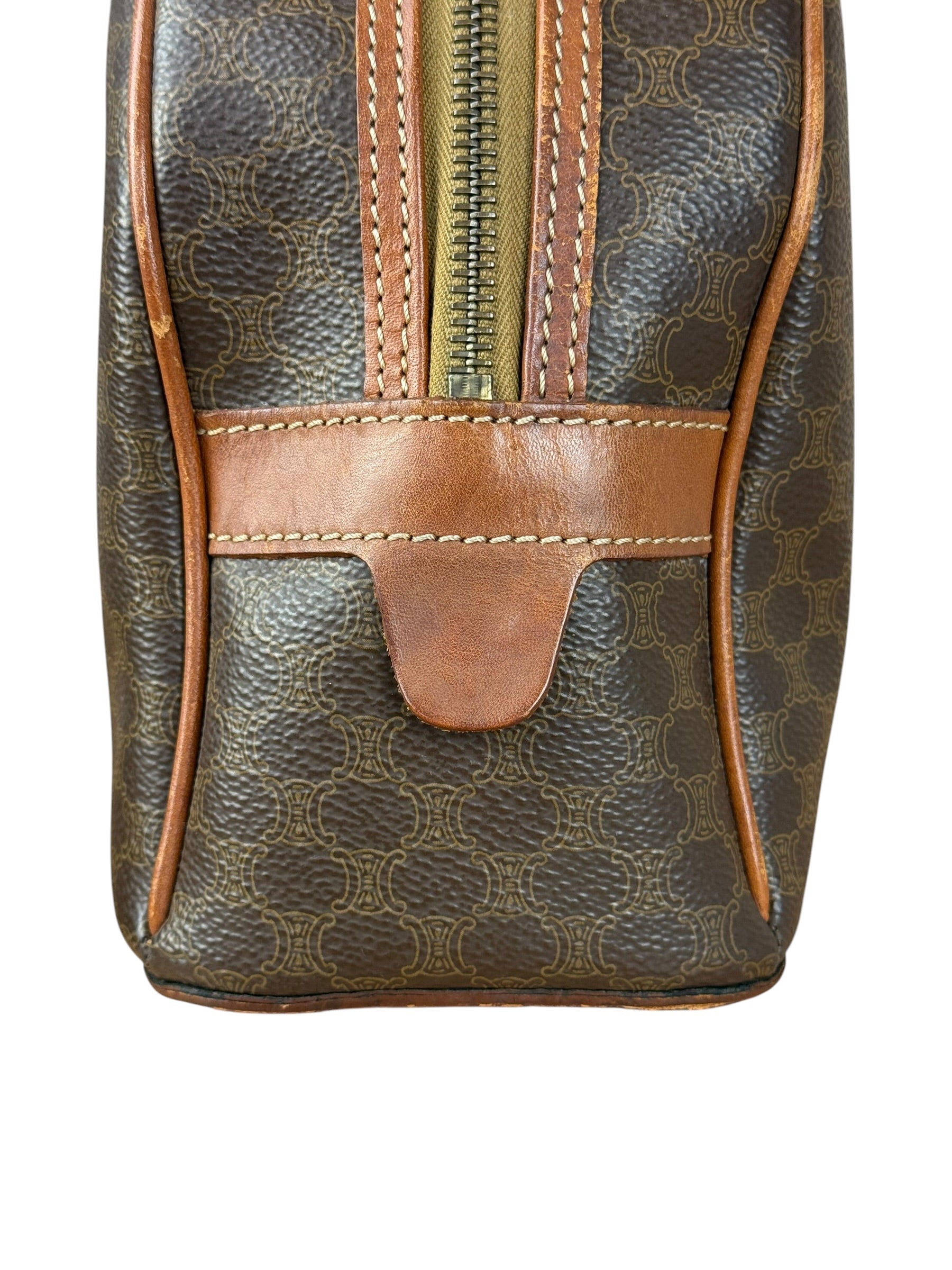 Celine Vintage Leather Macadam Dome Hand Bag