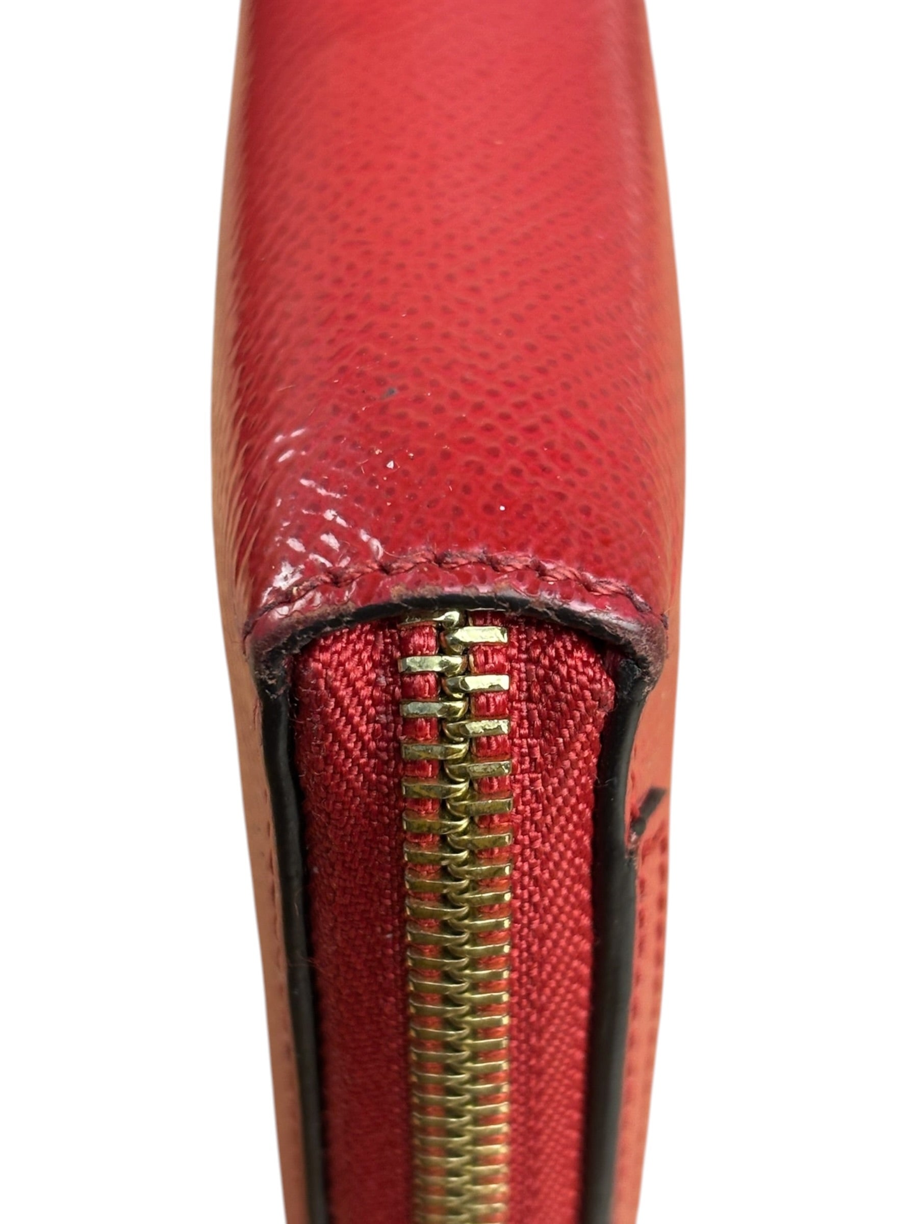 Burberry Vintage Red Leather Zip Long Wallet