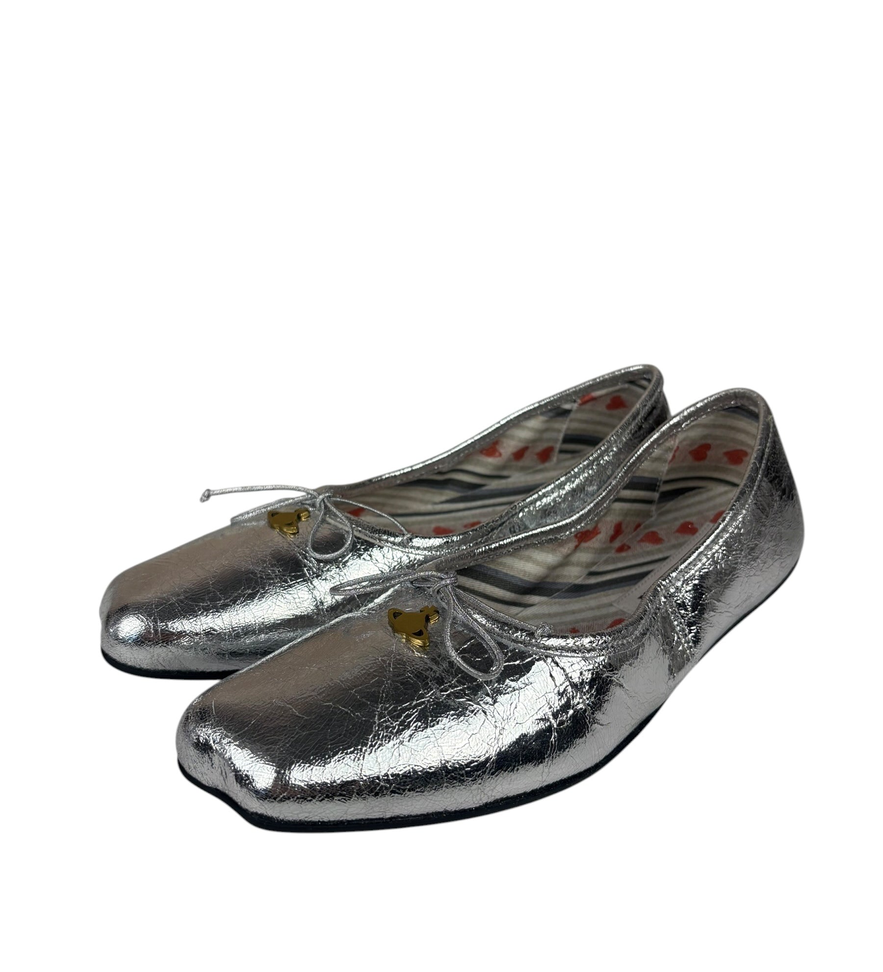 Vivienne Westwood Silver Bow Ballet Flats
