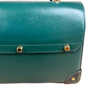 Gucci Green Padlock Bamboo Handle Handbag