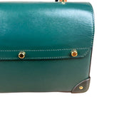 Gucci Green Padlock Bamboo Handle Handbag