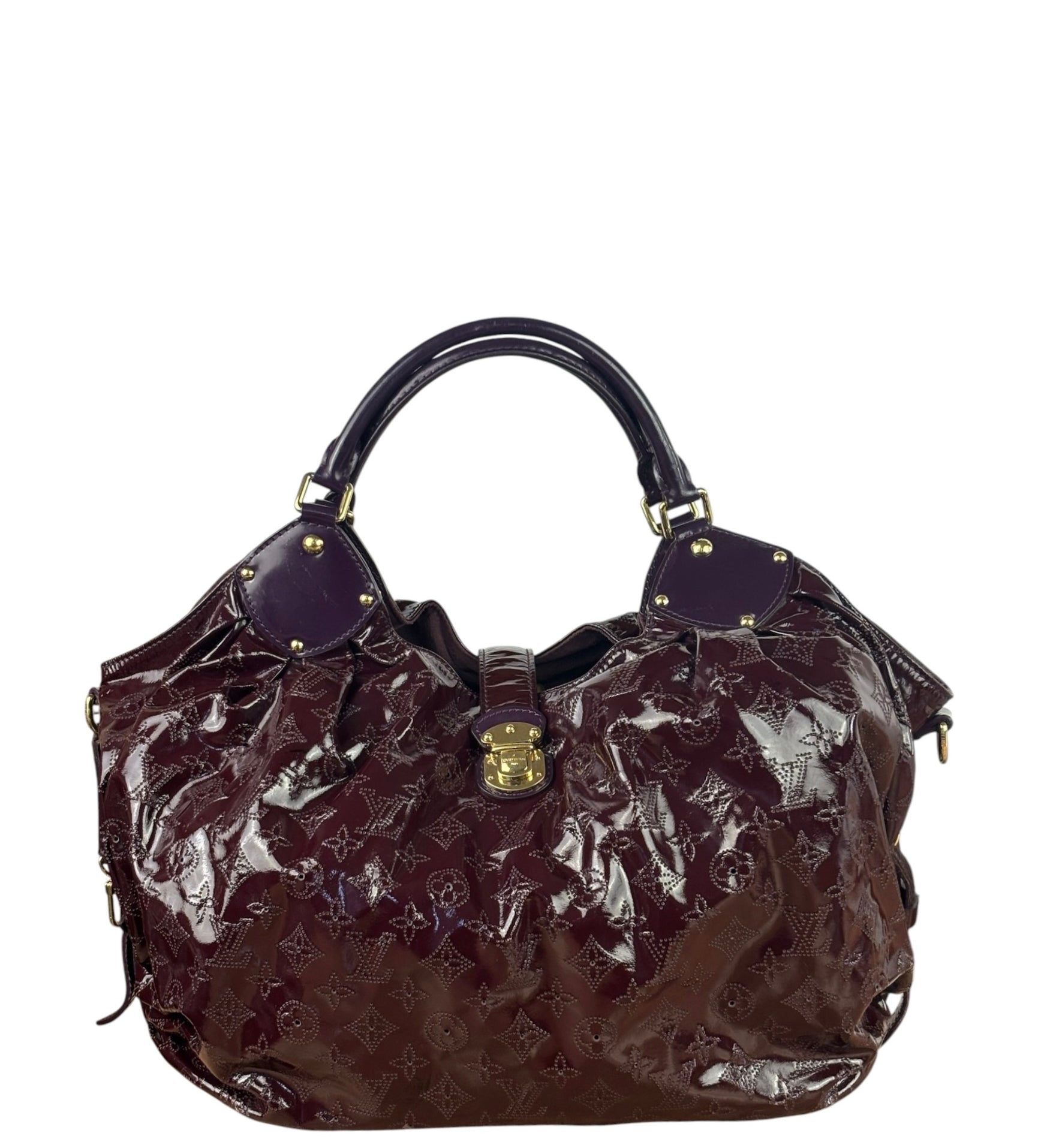 Louis Vuitton Maroon Patent Monogram Mahina XL Tote