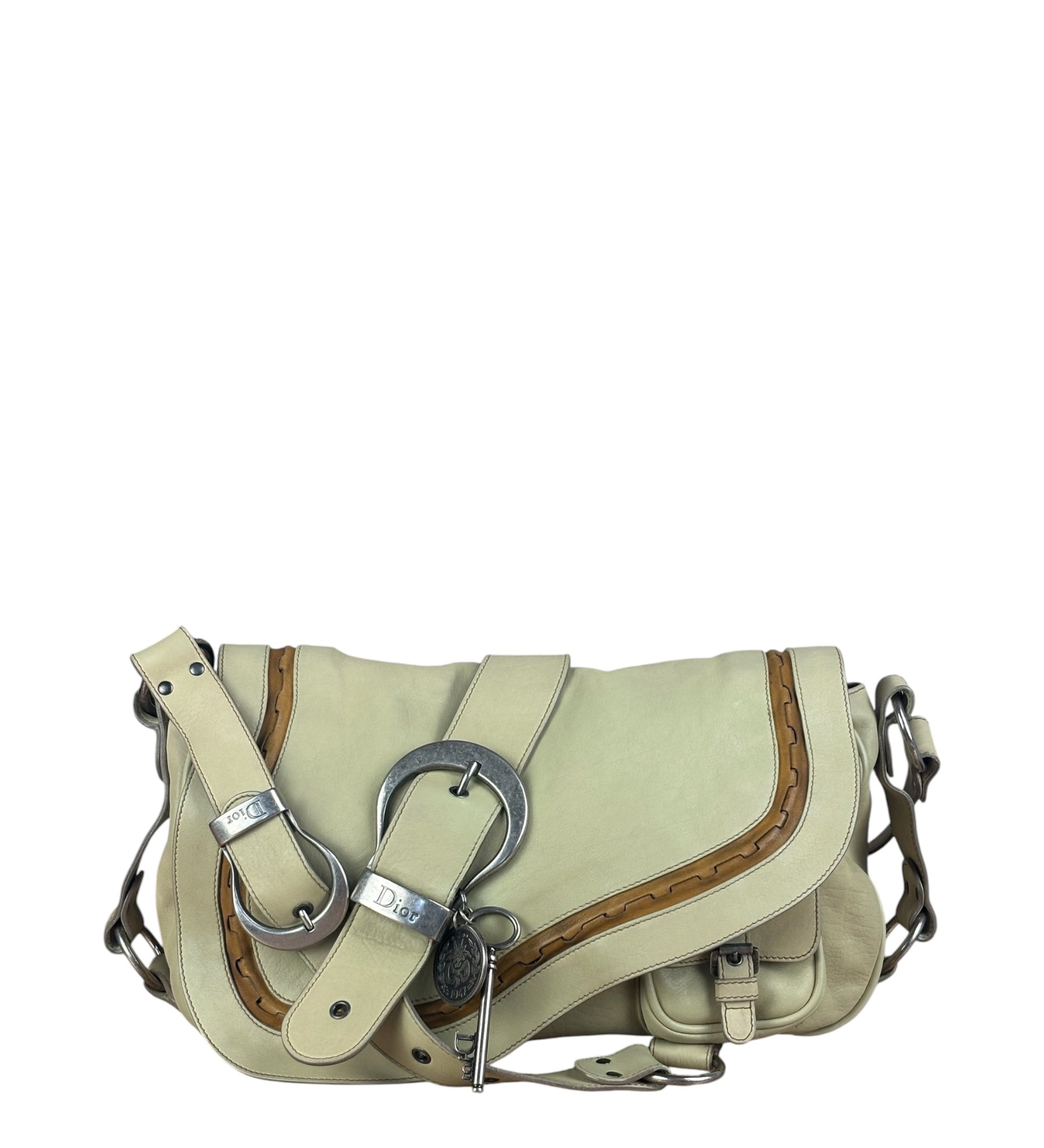 Christian Dior Vintage Beige Marrakech Medium Shoulder Bag