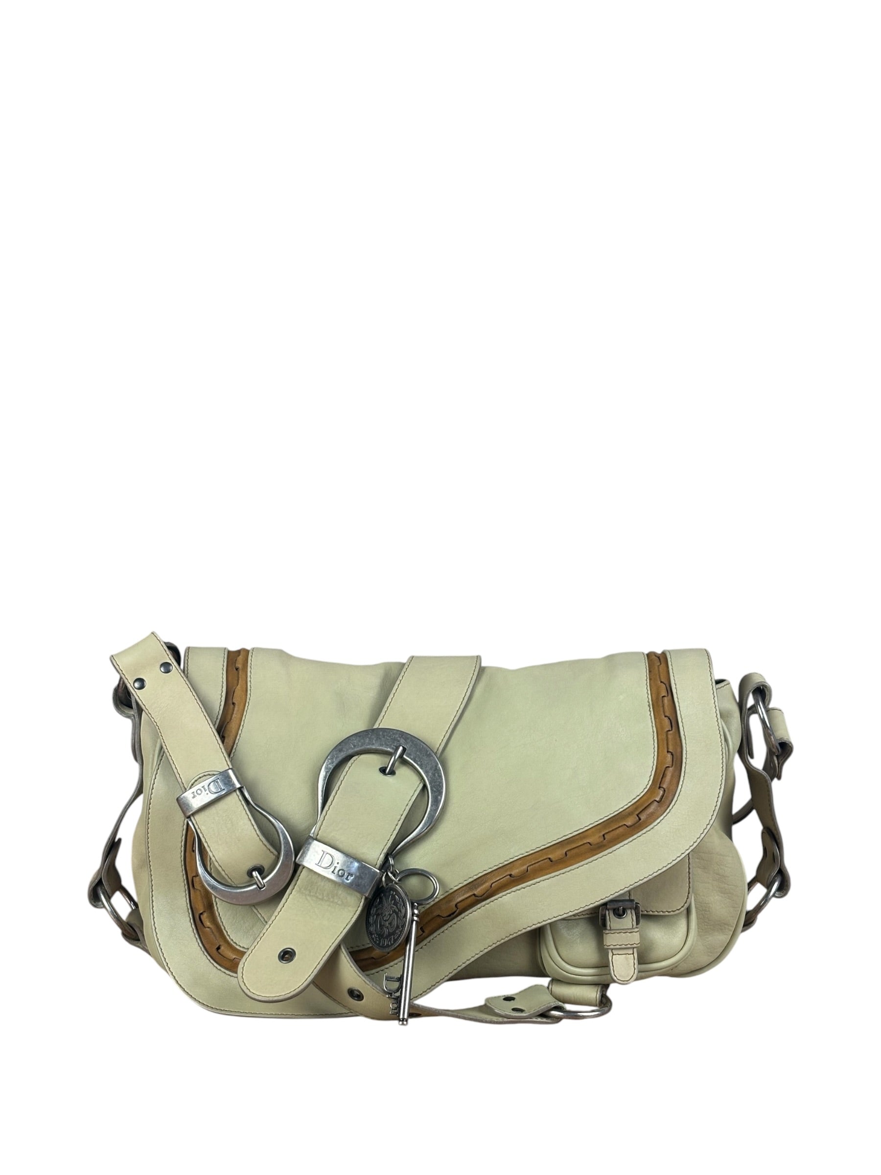 Christian Dior Vintage Beige Marrakech Medium Shoulder Bag