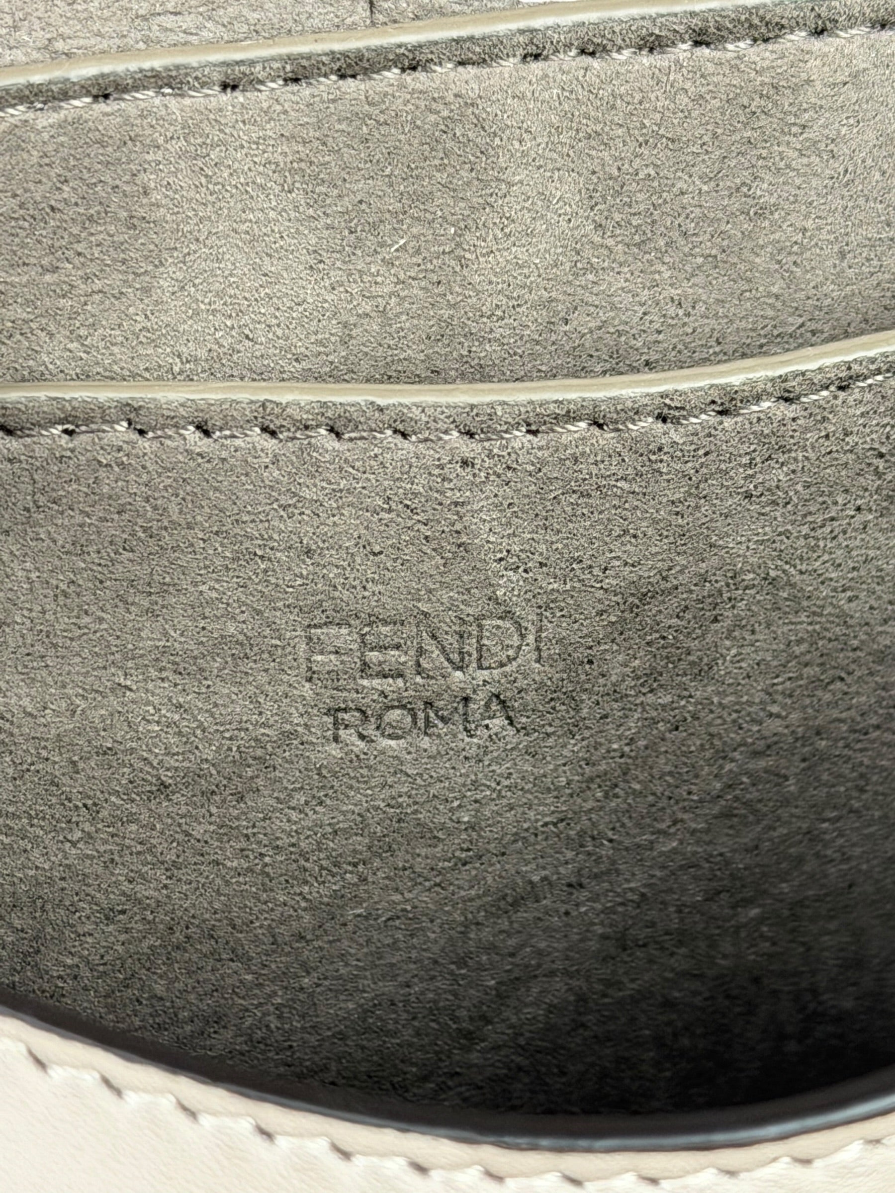 Fendi Dove Gray Leather C'mon Crossbody Bag