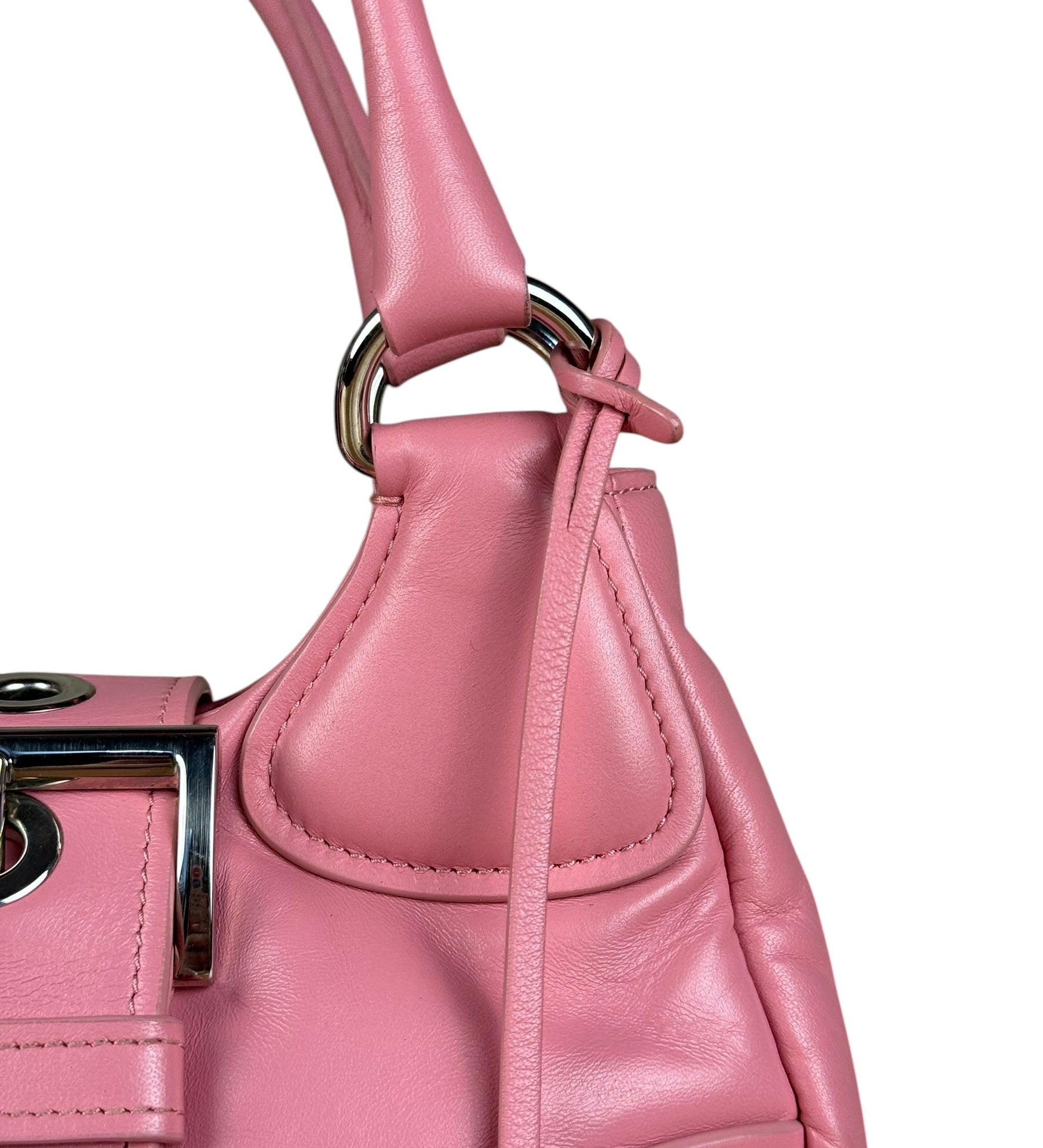 Prada Re-Edition 2002 Pink Leather 2Way Mini Moon Bag