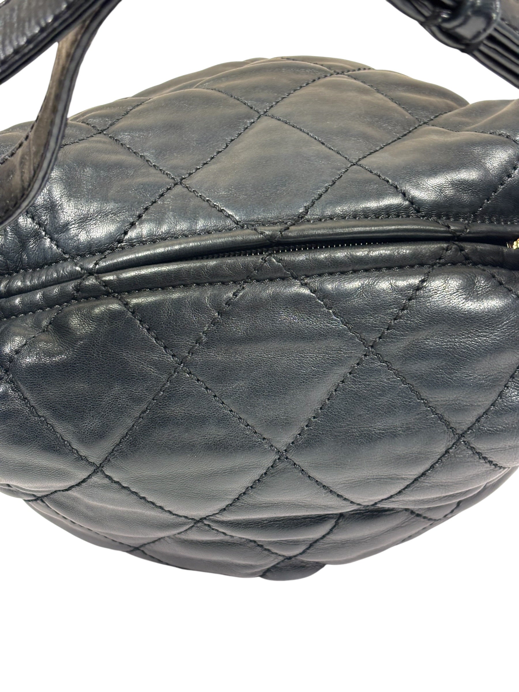 Chanel Black Quilted Lambskin Cloudy Bundle Hobo 2005