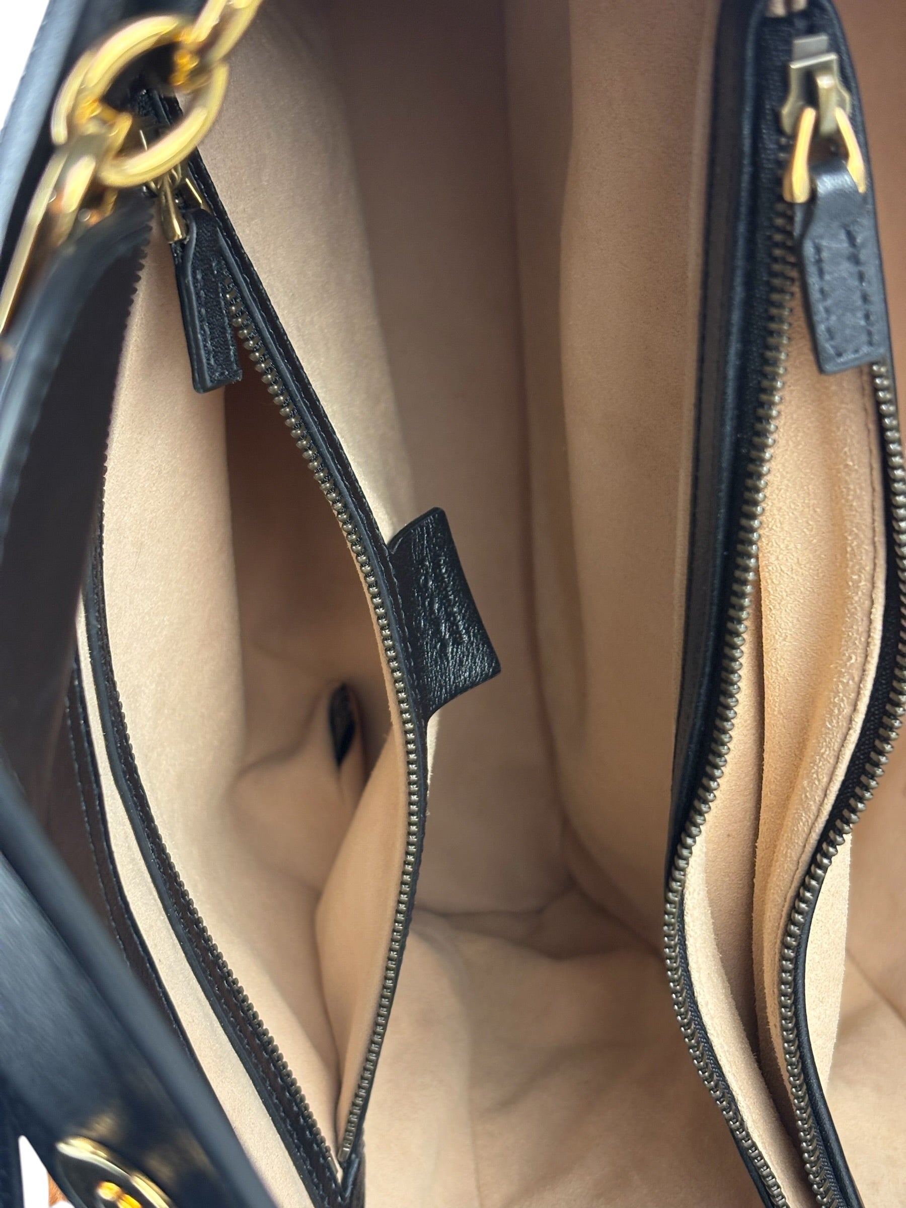 Gucci Black Leather Bamboo Diana 2Way Tote Bag