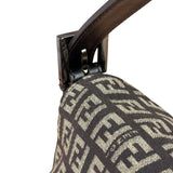 Fendi Black/Beige Leather Trim Zucca Mamma Baguette