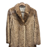 Mituko Vintage Brown Chevron Mink Fur Coat