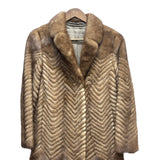 Mituko Vintage Brown Chevron Mink Fur Coat