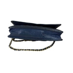 Chanel Peal Blue Caviar Quilted Leather Iridescent Wallet On Chain 2019