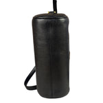 MCM Vintage Black Pebbled Leather Bowler Pochette