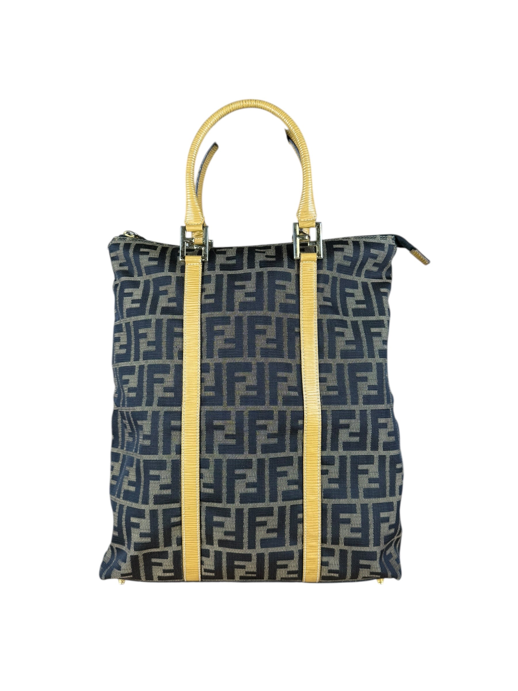 Fendi FF Canvas Top Handle Zip Tote