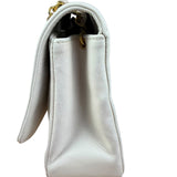 Chanel Vintage White Leather Diana Flap Shoulder Bag 1989