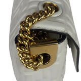 Fendi White Leather FF Flap Baguette