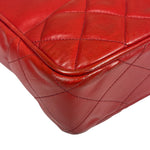 Chanel Vintage Red Quilted Lambskin Tote 1989