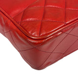 Chanel Vintage Red Quilted Lambskin Tote 1989