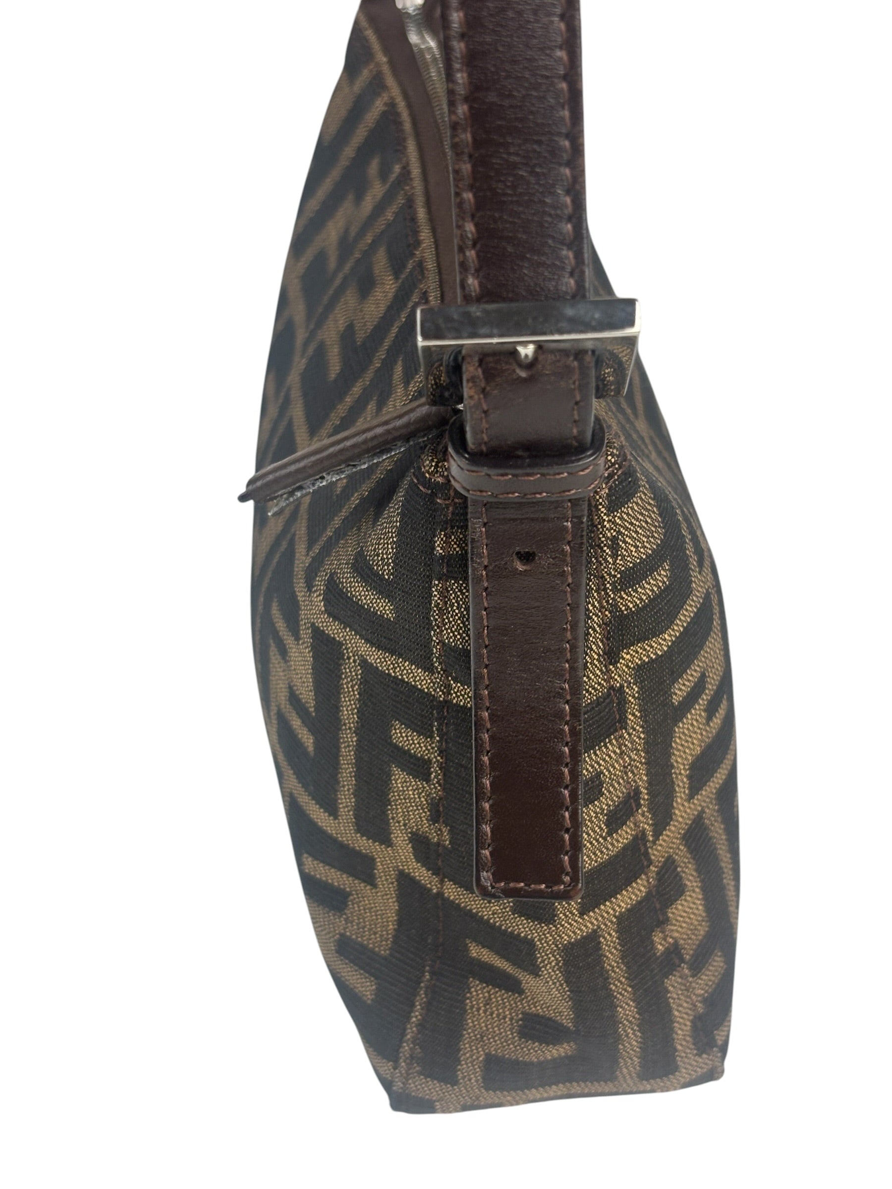 Fendi Leather Trim Zucca Pochette