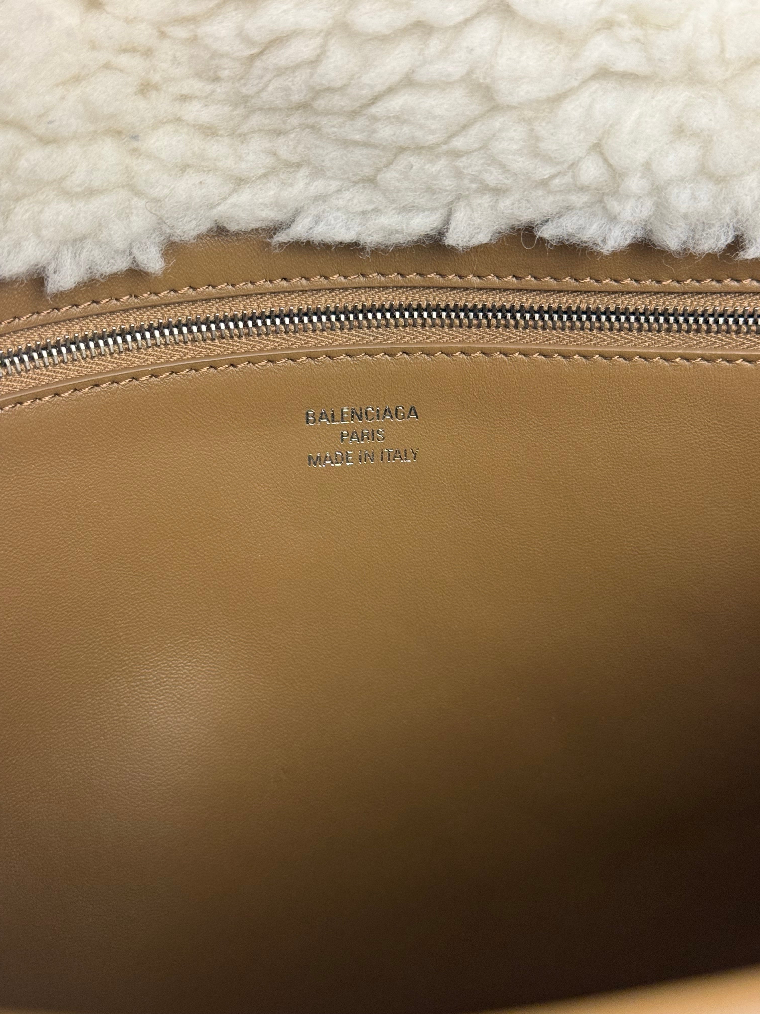 Balenciaga Rodeo Handbag Suede/Fleece Brown