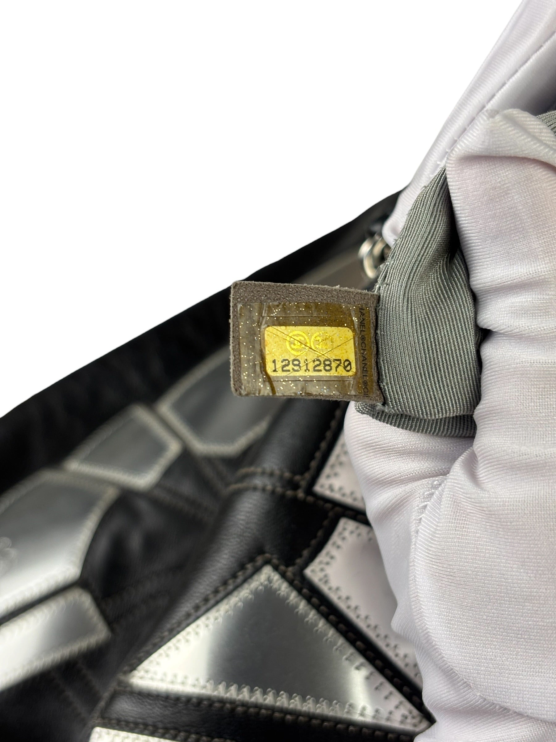 Chanel Black Leather CC Mirrored Mosaic Chain Tote 2008