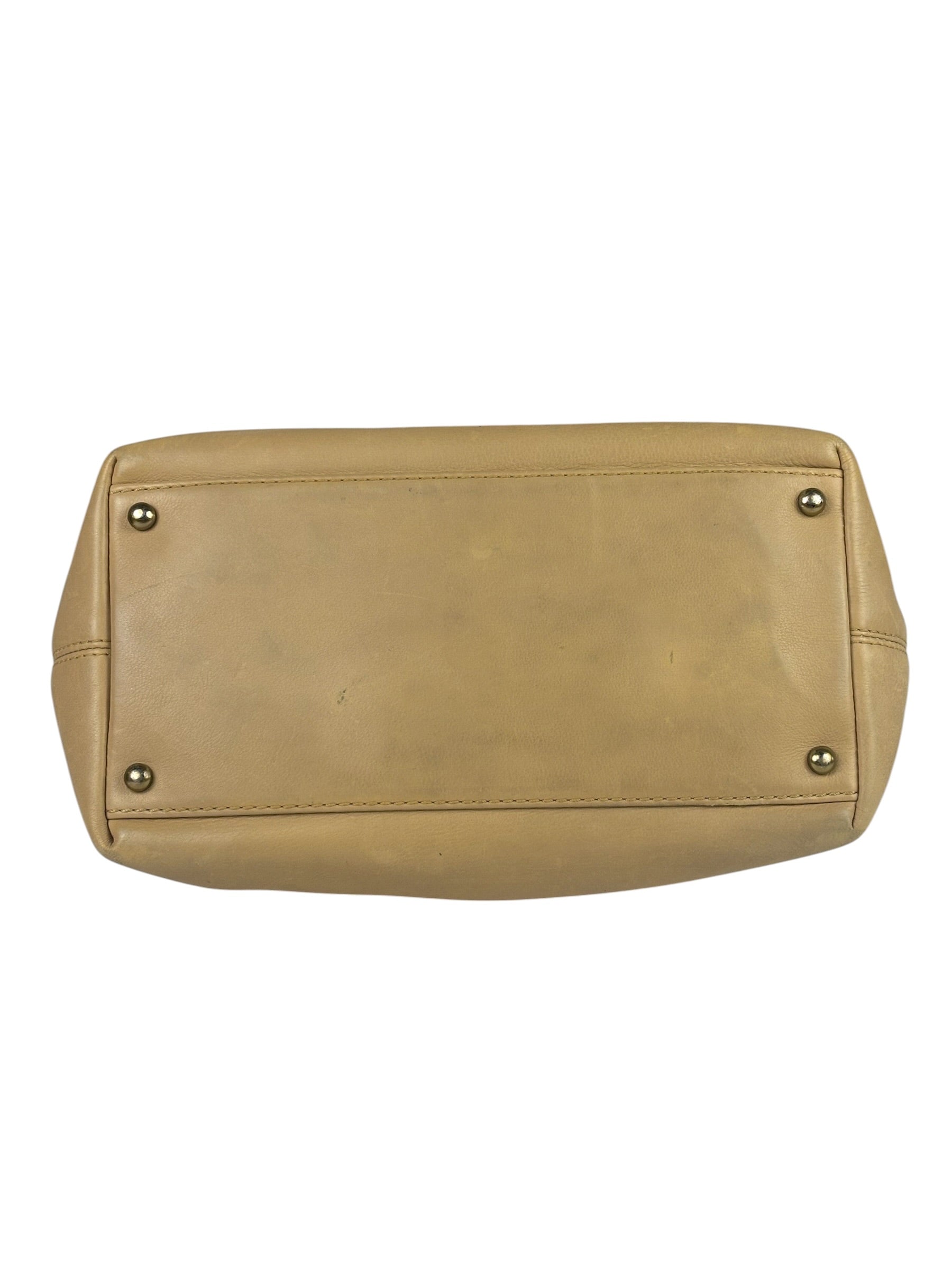 Chanel Turnlock CC Tan Leather Tote 2002
