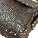 Fendi Selleria Brown Leather Stitched Baguette