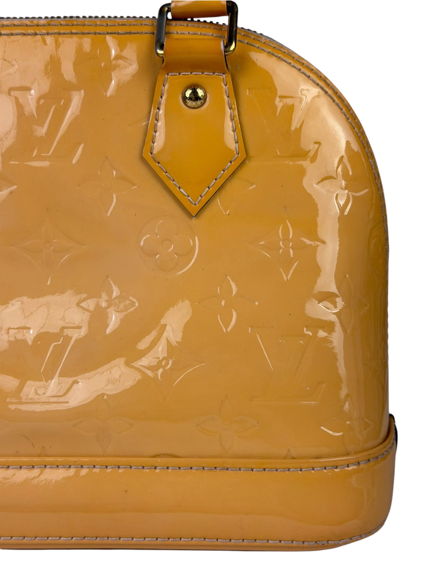 Louis Vuitton Yellow Monogram Vernis Alma BB Two-Way Bag