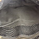 Chloé Vintage Black Leather Python Silverado Shoulder Bag
