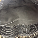 Chloé Vintage Black Leather Python Silverado Shoulder Bag