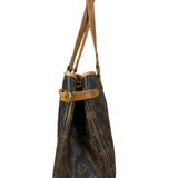 Louis Vuitton Leather Batignolles Horizontal Canvas Monogram Tote Bag