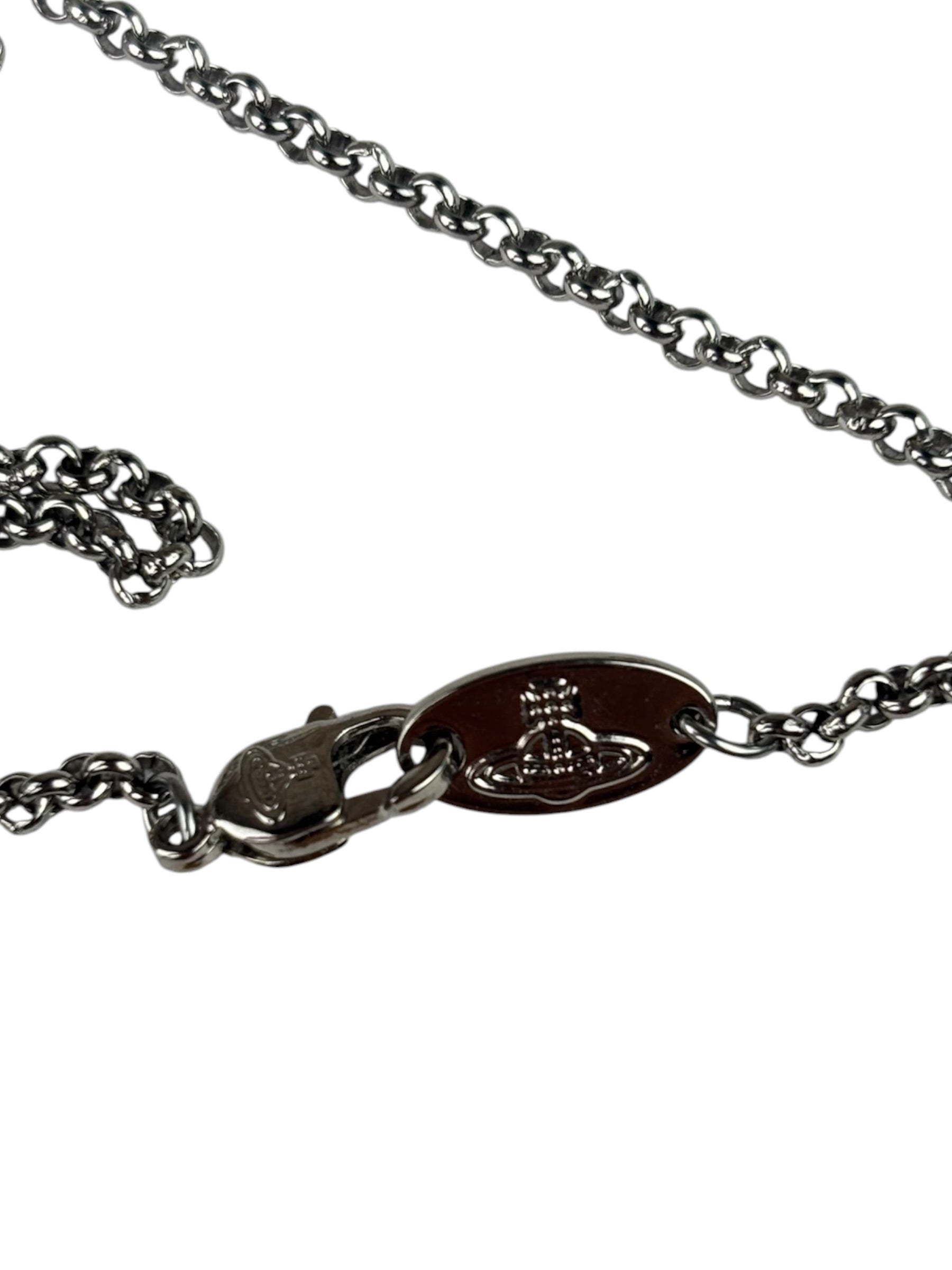 Vivienne Westwood Silver Toned Bas Relief Pendant Necklace