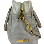 Miu Miu Vintage Pale Grey Vitello Leather Two-Way Bag