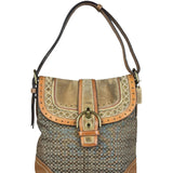 Coach Jacquard Fabric Canvas Monogram Soho Shoulder Bag
