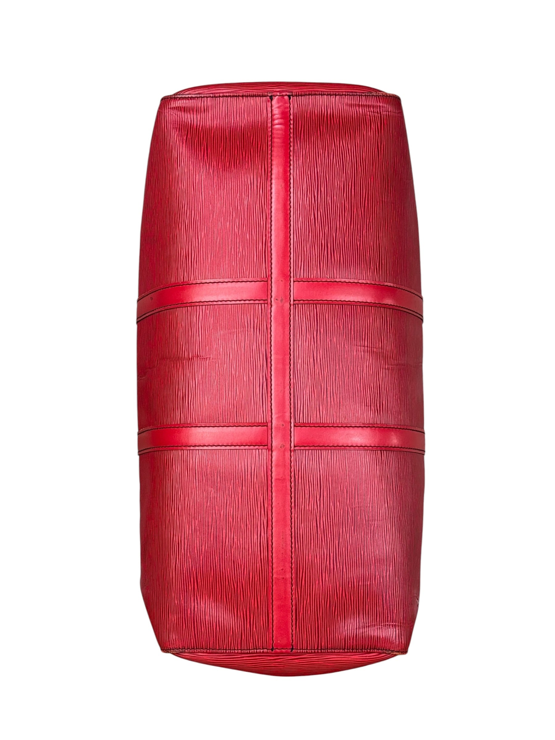 Louis Vuitton Red Epi Keepall Duffel Hand Bag