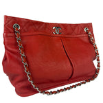 Chanel Red Quilted Leather Natural Beauty Chain Tote 2010