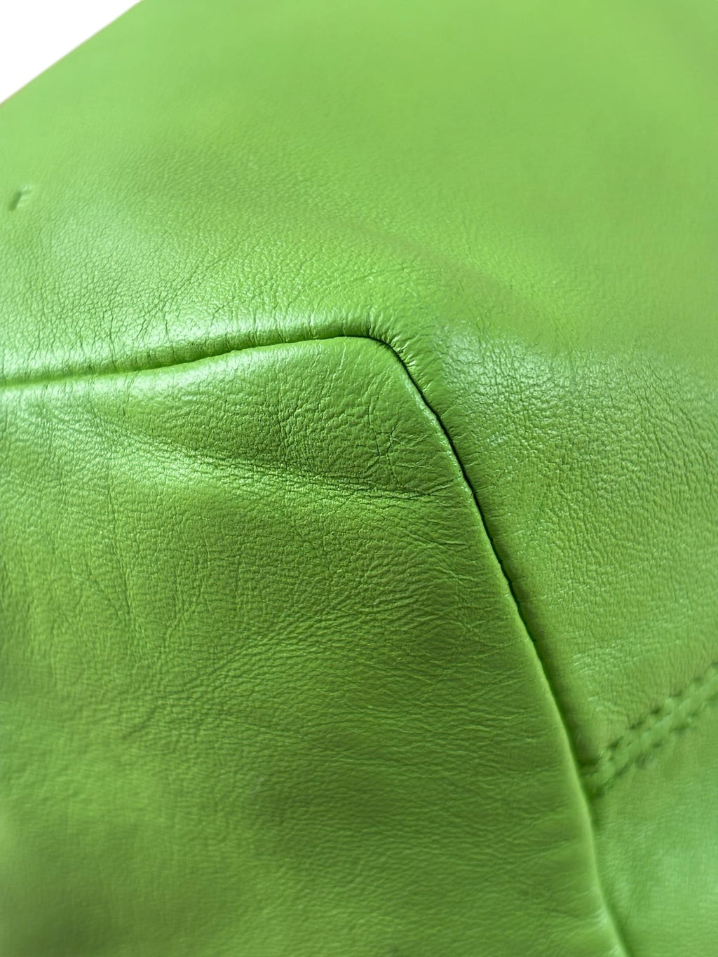 Celine Bright Green Leather Small Bucket Bag