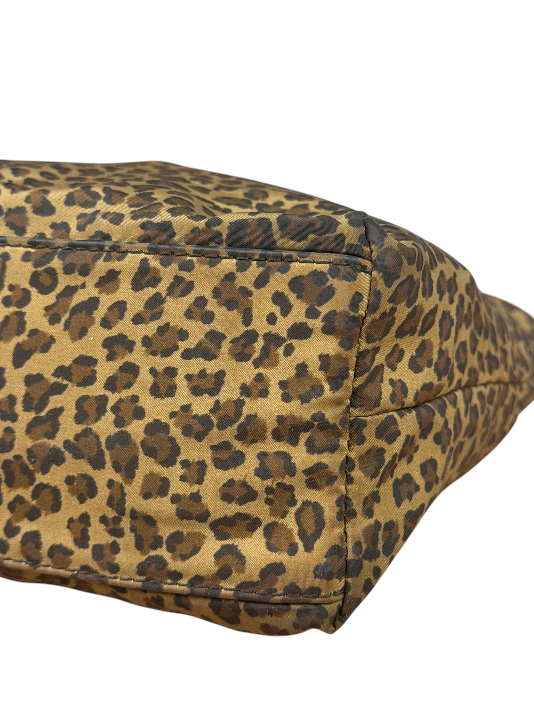 Bottega Veneta Nylon Leopard Print Handbag