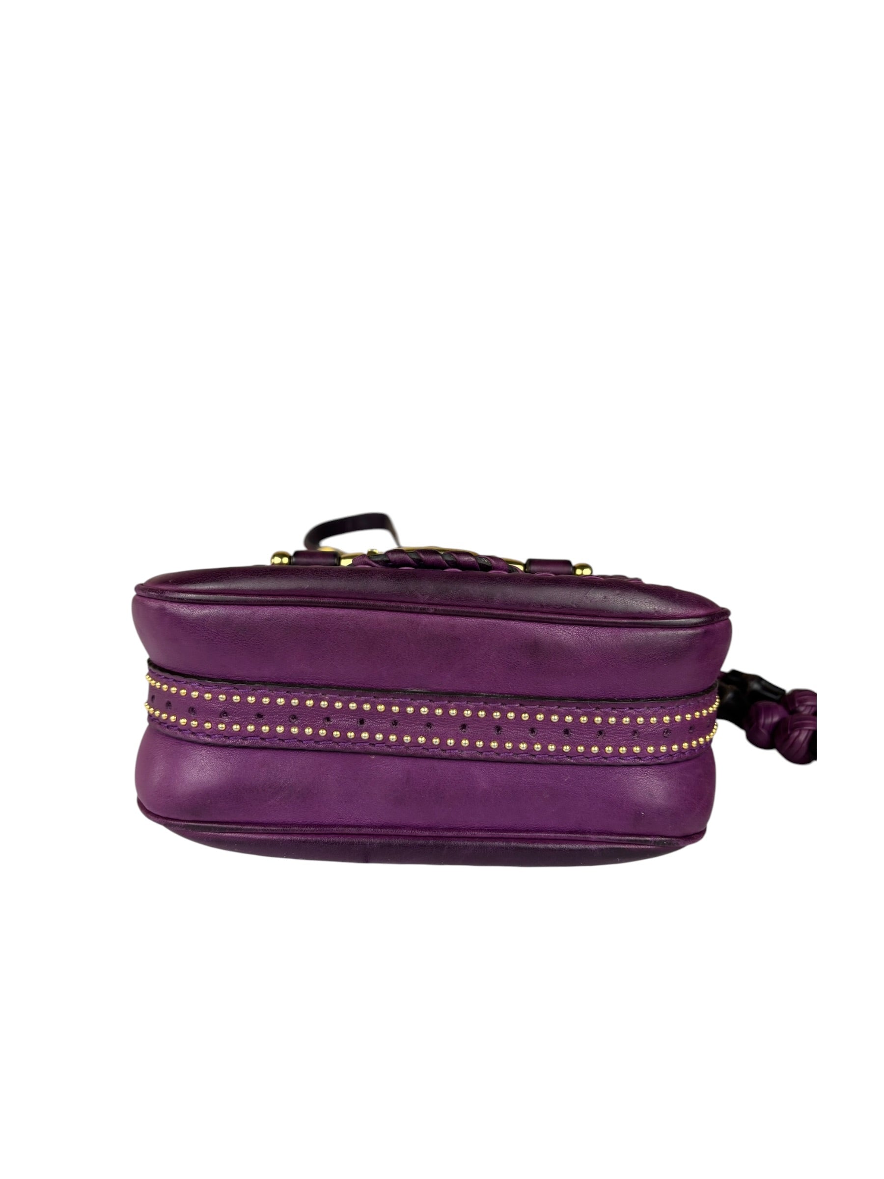 Gucci Vintage Purple Leather Small Snaffle Bit Shoulder Bag