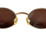 Chanel Vintage CC Circular Silver Frame Sunglasses