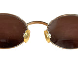 Chanel Vintage CC Circular Silver Frame Sunglasses