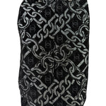 Chanel Black CC Jacquard Chain Silver Metallic Bowler Handbag 2005