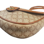 Celine Vintage Beige Leather Trim Macadam Mini Crossbody