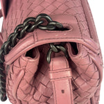 Bottega Veneta Purple Leather Rialto Intrecciato Shoulder Bag