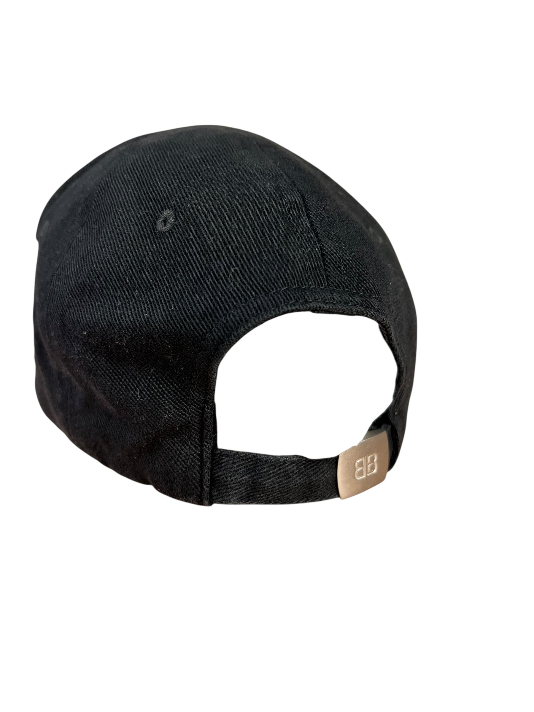 Balenciaga Diagonal Embroidered Logo Cap Black
