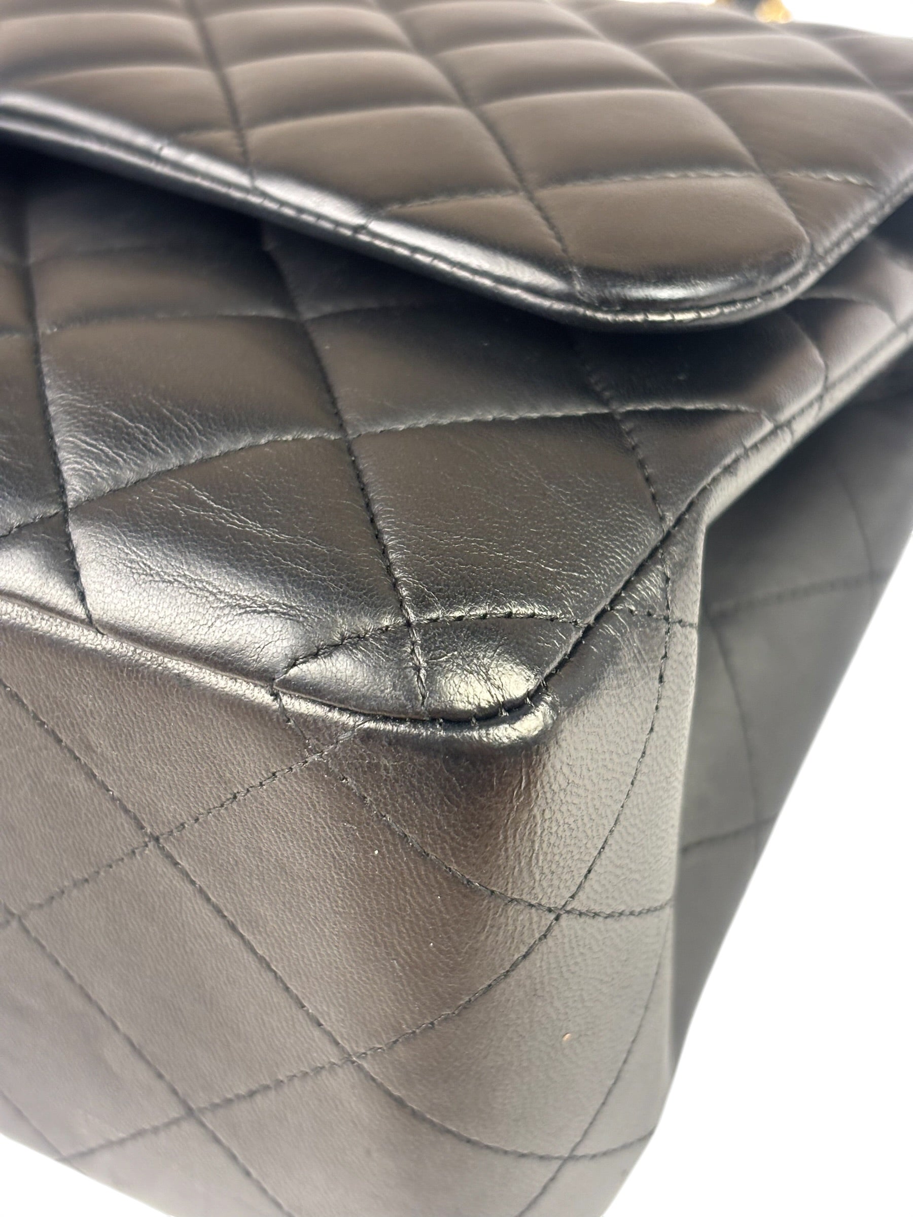 Chanel Black Lambskin Double Flap Bag 2017
