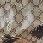 Gucci Vintage GG Coated Canvas Crystal Boston Handbag