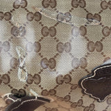 Gucci Vintage GG Coated Canvas Crystal Boston Handbag