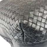 Bottega Veneta Black Intrecciato Woven Hobo Bag